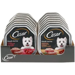 Cesar Hundefutter Klassik-Terrine 150g, verschiedene Sorten, 14er Pack