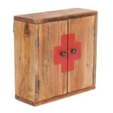 DESIGN DELIGHTS Wandregal VINTAGE MEDIZINSCHRANK, 35x35x13cm (HxBxT) Wandschrank aus Holz natur braun