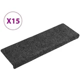 vidaXL Treppenmatten 15 Stk. Nadelvlies 65x21x4 cm Grau