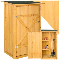 tectake® Gartenschrank mit Flachdach, aus imprägniertem Nadelholz, Dachpappe aus Bitumen, 75 x 56 x 118 cm
