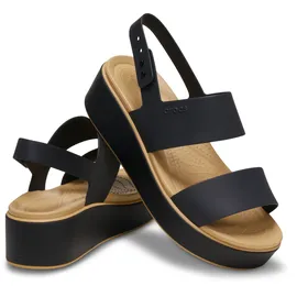 Crocs Brooklyn Matte Wrap Low Wedge Damen Black/Cashew 38