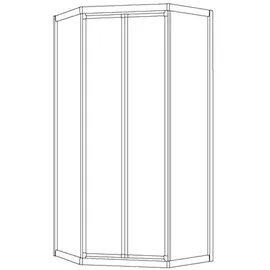 Koralle TwiggyTop Pendeltür mit Festteilen 90 x 185 cm silber matt V433809018A21