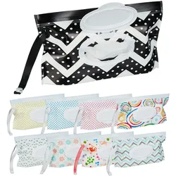 Relaxdays Feuchttücher Taschen, 9er Set, Baby Feuchttuchspender für unterwegs, nachfüllbare Feuchttücherbeutel, bunt