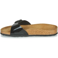 BIRKENSTOCK Classic Madrid Birko-Flor, Damen Pantoletten, Gr.-38 EU,Schwarz (Schwarz Lack) - 38 EU