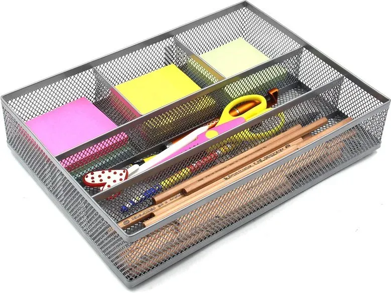Senhoglb Organizer-Tablett aus Mesh für Schublade, Silber, Neujahrssale, Top-Geschenkideen