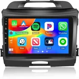 CAMECHO Android 13 Autoradio mit Navi für Kia Sportage 3 III SL 2010-2016,9-Zoll Bildschirm mit Carplay Wireless Android Auto丨1GB+32GB Autoradio mit Bluetooth RDS HiFi WiFi+Rückfahrkamera