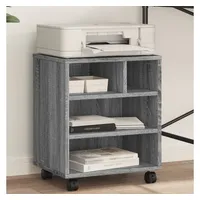 vidaXL Druckerständer mit Rollen Grau Sonoma 41x32x48 cm