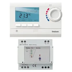 Theben 8139501 Uhrenthermostat mit Funksteuerung, 7 Tage, 1 Zonenregelung RAMSES 813 top2 HF Set 1