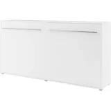 Schrankbett Concept PRO Horizontal, Wandklappbett, Bettschrank, Wandbett, Schrank mit integriertem Klappbett, Funktionsbett (90 x 200 cm, Weiß, Horizontal)