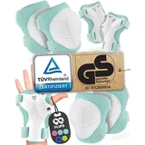 99flips Knieschoner Kinder Inliner Schoner Kinder - Protektoren - Flash - Größe S/M Mint - Knieschützer, Ellenbogenschützer & Handschützer - Schoner Set Schützer Inliner