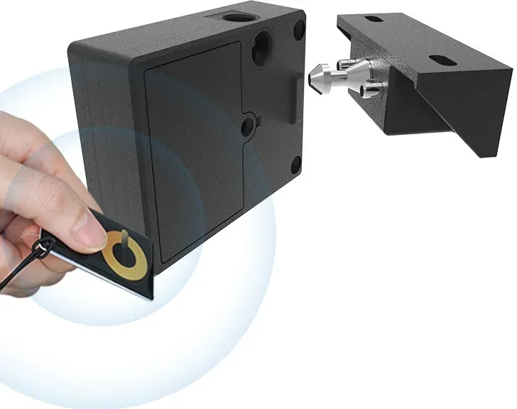 RFID-Schloss mit NFC F019, für verdeckten Einbau, schwarz