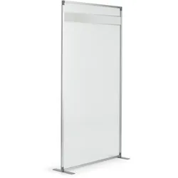 Magnetoplan Raumteiler Trennwand mit Acryloberfläche - 180x100x50cm (BxHxT) - Magnetleiste - T-Füße - Halbtransparent