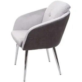 Mendler Esszimmerstuhl HWC-G48 Kunstleder Samt grau