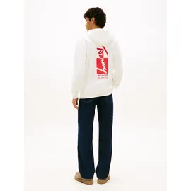 Tommy Hilfiger TJM REGULAR SIGN BACKPRINT Kapuzensweatshirt Herren Weiß XXL