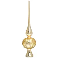 SIKORA SP6 Highlights aus Glas mit Glitzer Verzierung 2 Größen, Farbe:Gold, Größe:H ca. 33 cm (für Bäume von ca. 170 bis 240 cm)