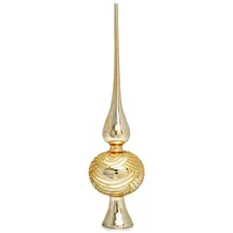 SIKORA SP6 Highlights aus Glas mit Glitzer Verzierung 2 Größen, Farbe:Gold, Größe:H ca. 33 cm (für Bäume von ca. 170 bis 240 cm)