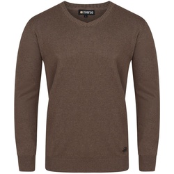 riverso Herren Pullover RIVEmil V-Neck Regular Fit Regular Fit Braun 5XL