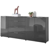 Die Möbelfundgrube Sideboard Santorin 226 x 99 x 40 cm Anthrazit / Grau