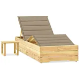 furnicato Garten-Sonnenliege 198 x 90 x 30-75 cm Beige