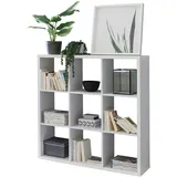 FineBuy Würfelregal FB52460 Weiß 112x112cm Bücherregal 9 Fächer Standregal Regal