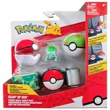 Bandai Pokemon Clip 'N' Go – 1 Gürtel, 1 Poké Nest Ball und 1 Figur 5 cm Bisasam – Zubehör zum Verkleiden als Pokémon-Trainer – JW2715, Bulbizarre