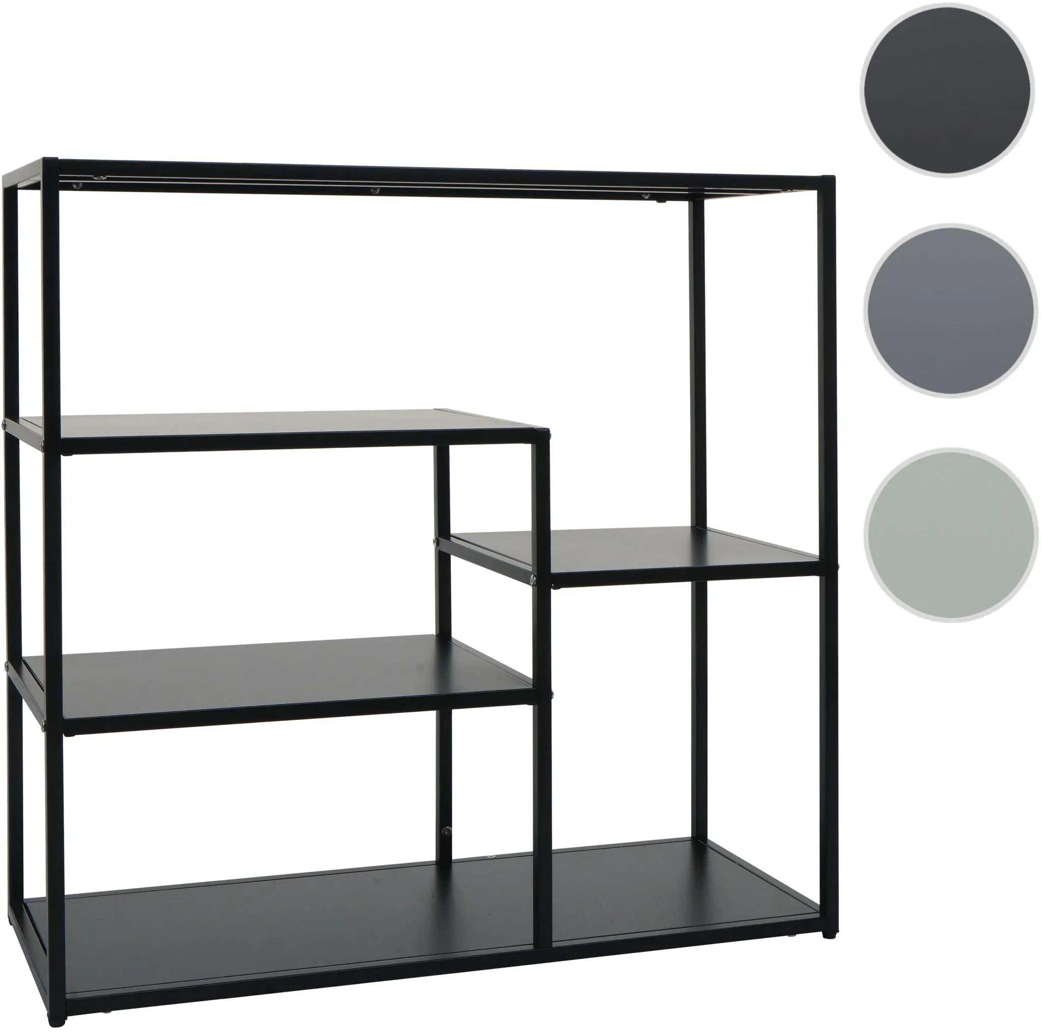 Regal HWC-P98, Wohnregal Standregal Ablageregal, Industrial Metall 80x80x30cm ~ schwarz