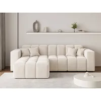 GrainGold Ecksofa L-Form Loopo Links - Moderne Ecksofa, Wohnzimmer Sofa - Eckcouch Creme (Komodo 10) - Beige