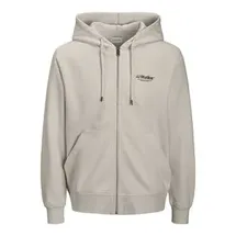 JACK & JONES Herren Hoodie Kapuzenpullover JJESOHO SWEAT ZIP HOOD Relaxed Fit 12278794 Beige XXL