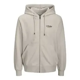 JACK & JONES Herren Hoodie Kapuzenpullover JJESOHO SWEAT ZIP HOOD Relaxed Fit 12278794 Beige XXL