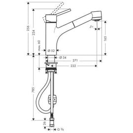 Hansgrohe Talis M52 170 2jet Niederdruck chrom 32842000