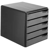 Leitz Schubladenbox Post-Set schwarz 52930095, DIN A4 mit 5 Schubladen, 1 St.