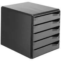 Leitz Schubladenbox Post-Set schwarz 52930095, DIN A4 mit 5 Schubladen, 1 St.