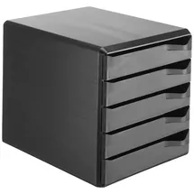 Leitz Schubladenbox Post-Set schwarz 52930095, DIN A4 mit 5 Schubladen, 1 St.