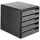 Leitz Schubladenbox Post-Set schwarz 52930095, DIN A4 mit 5 Schubladen, 1 St.