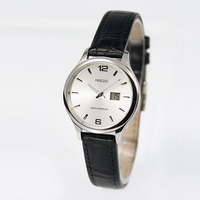 Elegante Damen Funkuhr (deutsches Funkwerk) Armbanduhr Lederarmband 964.4782