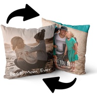 Personalisiertes Fotokissen - Weiches Kissen mit Ihrem Foto & Text, Randloser Druck - Kein Weißer Rand