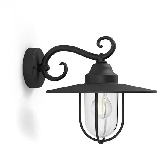 Pasture wall lantern black 1x60W 230V