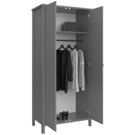 VCM ebuy24 Kleiderschrank 2 Türen Grau.