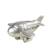 Ambiente Haus Spardose AMBIENTE HAUS "Flugzeug, silberfarben", silber (altsilberfarben), B:21cm H:10cm T:19cm, Kautschuk, Spardosen, Sparschwein, Retro-Design, ideales Geschenk
