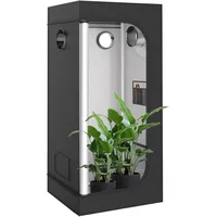 TOPRON Growzelt 90x90x180cm, Grow Tent mit Sichtfenster, Indoor Grow Tent Reflektierende Mylar Zuchtzelte Hydrokultur, Abnehmbaren Boden Tablett, für Pflanzen Wachsen Raum(90x90x180cm)