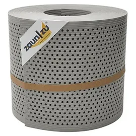 zaunzu® Sichtschutzstreifen Rille Gelocht 26 m Steingrau PP
