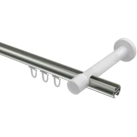 Interdeco GARDINENSTANGE INNENLAUF Prestige Sitra 420 cm (geteilt in 3 x 140 cm), 1-läufig, 20 mm Ø Edelstahl-Optik