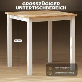 Homcom Küchentisch 69 x 75 x 69 cm Eiche beige/braun