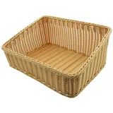 Dekoleidenschaft Auslagekorb aus Poly-Rattan, 50x40 cm, Brotkorb, - Braun