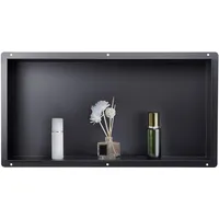Vevor Duschnische, 10,16x33,02x63,5 cm, rahmenlose Wandnische, Shampoo-Aufbewahrungs-Organizer aus Edelstahl, langlebig, schwarz für Badezimmer