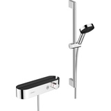 Hansgrohe Pulsify Select S - Duschset mit Duschkopf, Brausestange 65cm, Schlauch und Halterung, Handbrause mit 3 Strahlarten (inkl. PowderRain), Chrom