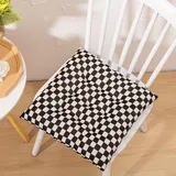 Hixingo Sitzkissen Cozy mit Haltebändern, Weiche Stuhlkissen Waschbar Sitzkissen Stuhl, Schachbrett Bodenkissen für Indoor und Outdoor, 40x40cm (6 Stück,Schwarz-weißes Gitter)