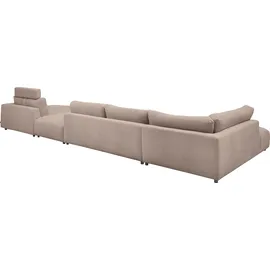 Musterring Wohnlandschaft MUSTERRING "Lucia U-Form", grau (taupe), B:504cm H:81cm T:204cm, Sofas, Wohnlandschaft, Cord-Bezug, inklusive Kopfstütze, Gesamtbreite 524 cm