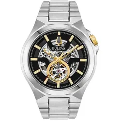 Automatikuhr BULOVA, silber (silberfarben), Armbanduhren, Herren, Armbanduhr, Mechanische Uhr, Herrenuhr, Edelstahlarmband