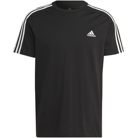 Adidas 3-Streifen Single Jersey Kurzarm-T-Shirt Black / White M